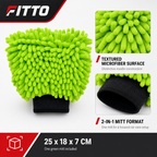 96 Pieces Car Wash Mitt, 2-in-1 Microfiber Cleaning Mitt, Green, 25 x 18 x 7 cm