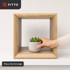 96 Pieces Wooden Open Display Box, Square Natural Finish, 30 x 30 x 25 cm