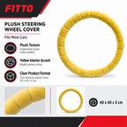 96 Pieces Plush Steering Wheel Covers, Yellow, 40 x 40 x 5 cm, Fits Most Cars