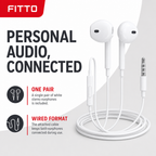 240 Pieces Wired Stereo Earphones, White, 1 Piece