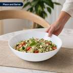 96 Pieces Opal Glass Serving Bowl, 9 Inch, White Tablewares for Salads, Fruit and Side Dishes