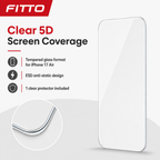 96 Pieces 5D Tempered Glass Screen Protectors for iPhone 17 Air, ESD Anti-Static, Clear, 1 Pack