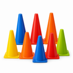 96 Pieces Plastic Training Cones, 23 cm, Multicolor, 10-Piece Pack for Sports Drills and Agility Practice