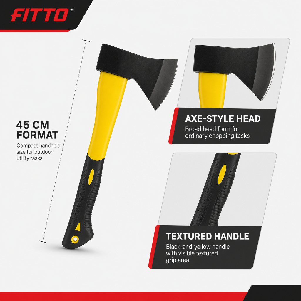 72 Pieces Compact Hand Axe Hatchet, 45 cm, Black and Yellow, 1 Piece