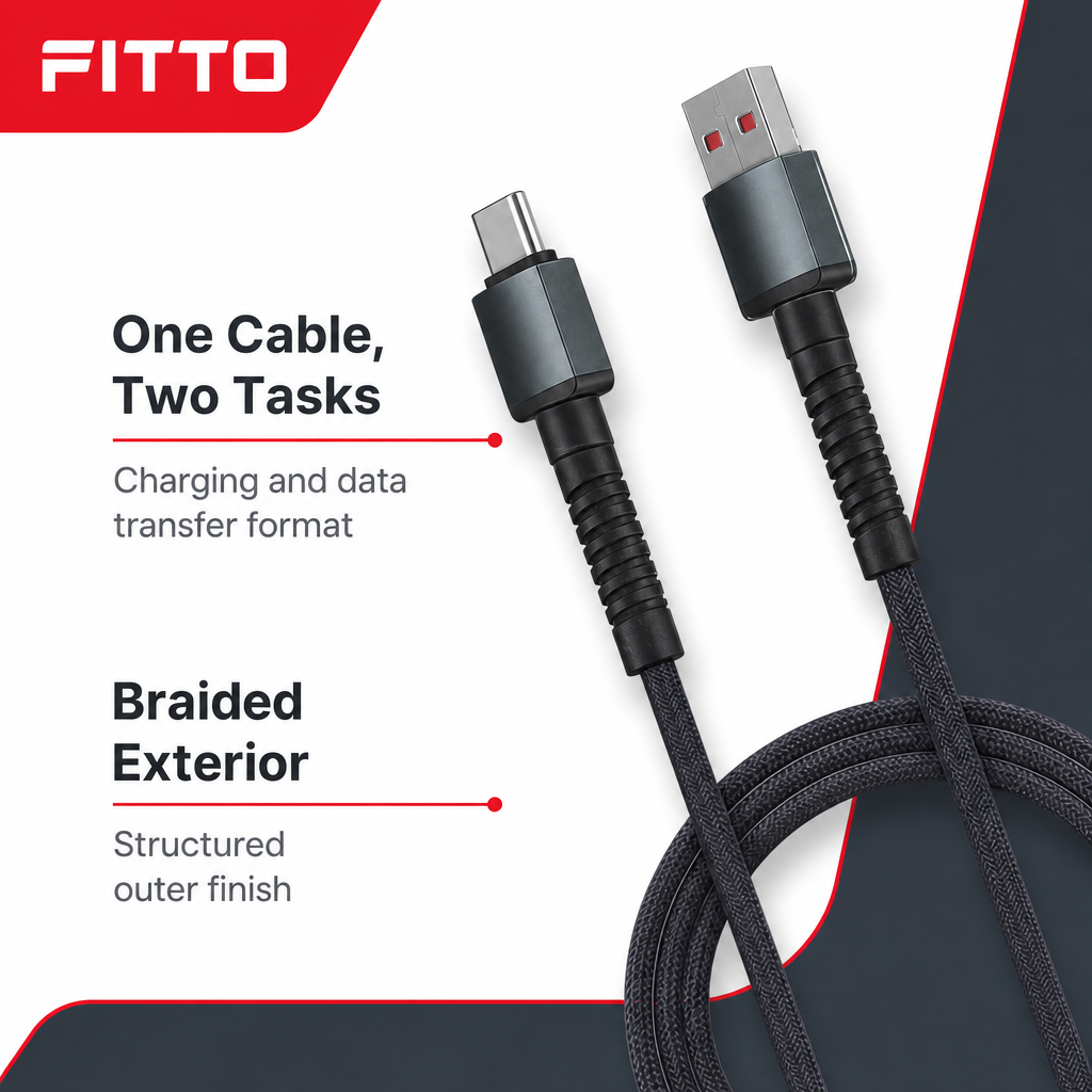 120 Pieces Fast Charging Data Cable, 6A Braided Cable, Assorted Connector Versions, Single Piece