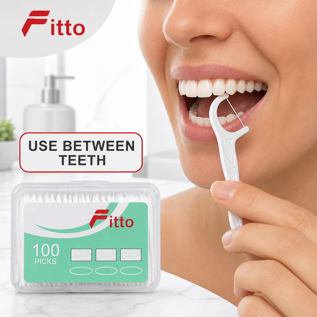 72 Pieces Dental Floss Picks, White Interdental Cleaning Sticks, 100 Pieces per Pack, 6-Pack