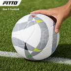60 Pieces Size 3 Football, White and Grey Geometric Design