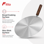 72 Pieces Non-Stick Tawa Pan with Wooden Handle, 14 Inch