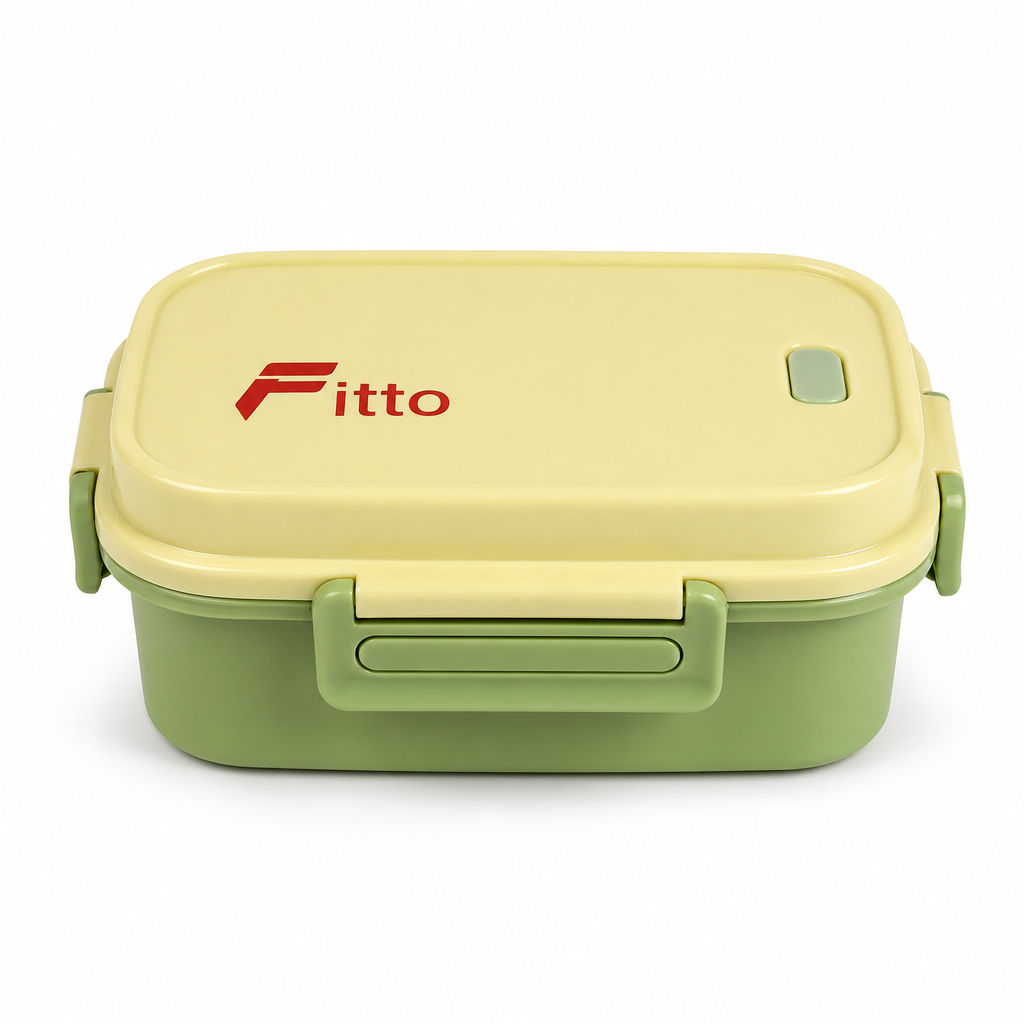 96 Pieces Plastic Lunch Box with Side Latches, Yellow and Green Rectangular 22 x 16 x 9 cm, 1 Piece