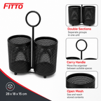 96 Pieces Black Double Mesh Storage Basket with Carry Handle, 28 x 18 x 15 cm