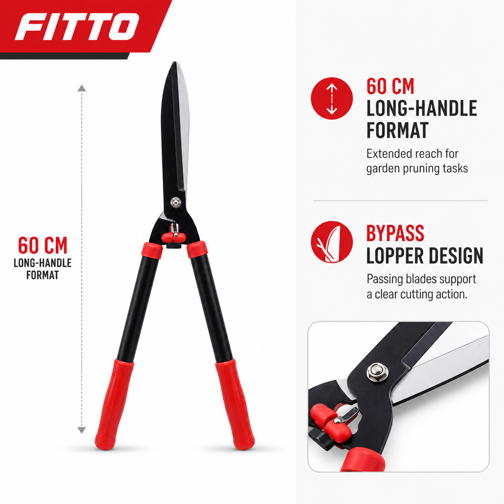 72 Pieces Long-Handle Bypass Lopper, 60 cm, Black and Red, 1 Piece