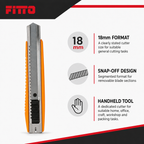 96 Pieces Snap-Off Utility Cutter, 18mm Grey and Orange, Handheld Cutting Tool for Everyday Cutting Tasks