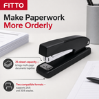 96 Pieces Heavy-Duty Staplers, 55 mm, 25-Sheet Capacity, Compatible with 24/6 and 26/6 Staples, Black, 1 Piece