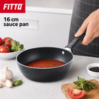 96 Pieces Sauce Pan Aluminum Nonstick 16 cm, Single Cooking Pot for Soups, Sauces and Small-Batch Meals