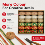 96 Pieces Assorted Colour Ribbon Rolls, 5 mm x 10 m, Decorative Craft Ribbon, 24 Rolls