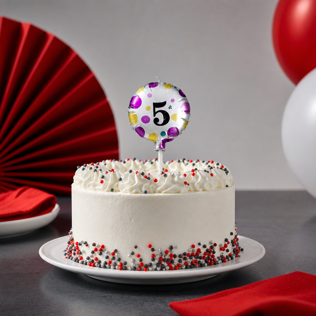 240 Pieces Birthday Number 5 Cake Candle, 5 cm