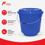 120 Pieces Plastic Household Buckets with Lid and Carry Handle, Blue, 5 Litre