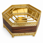 96 Pieces Decorative Hexagonal Tissue Box Holder, Gold and Brown, 1 Piece