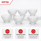 72 Pieces Glass Bowl Set, Clear, 6 Pieces