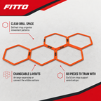 60 Pieces Hexagon Agility Rings, 50 cm, 6-Piece Set for Footwork and Training Drills