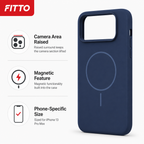 120 Pieces Silicone Magnetic Phone Cases with Raised Camera Protection for iPhone 13 Pro Max, Navy Blue