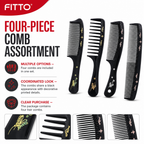 96 Pieces Black Decorative Print Hair Combs Set, 4 Pieces