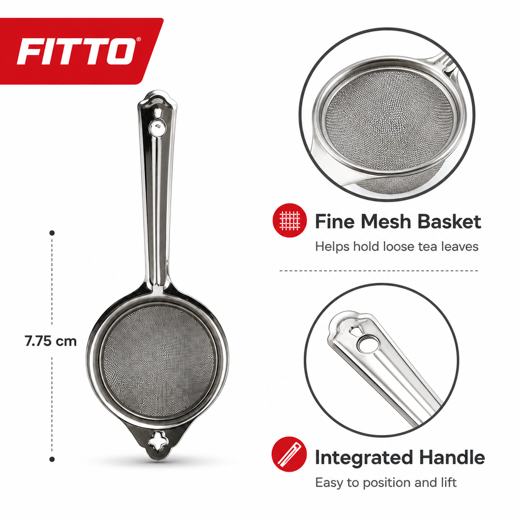 96 Pieces Stainless Steel Tea Strainers with Handle, Fine Mesh, 7.75 cm