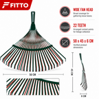 96 Pieces Wide Fan Leaf Rake, 22-Tooth Green Garden Rake Head, 1 Piece