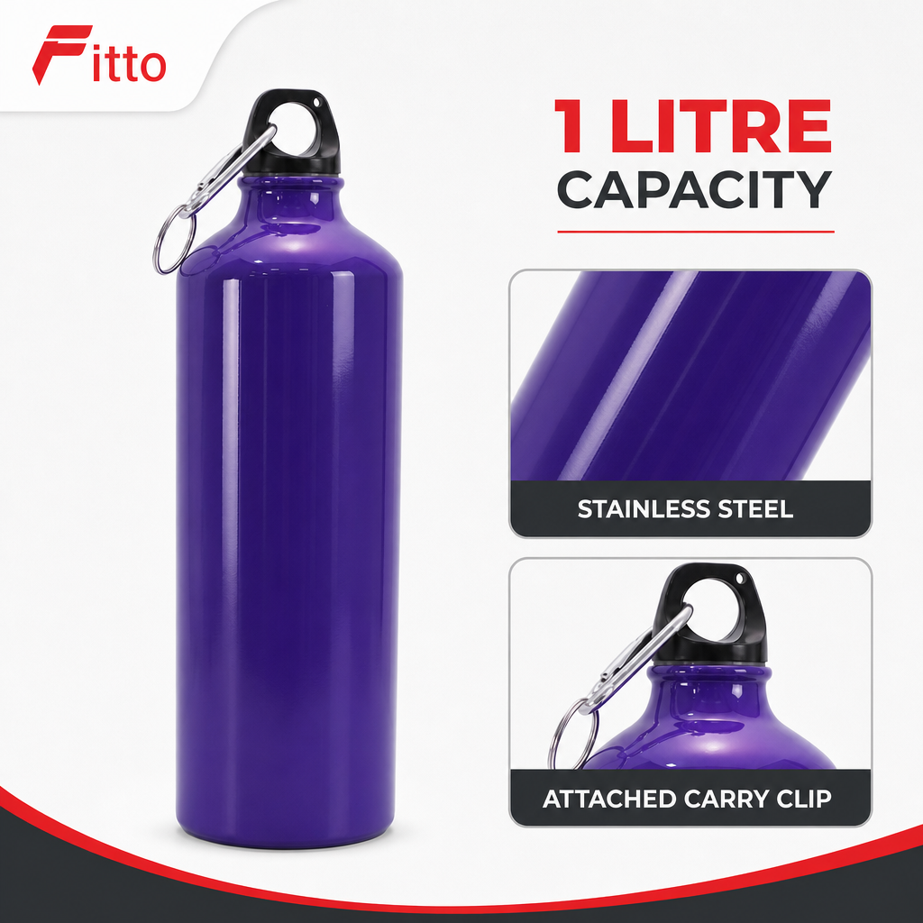 120 Pieces Vacuum Flask Water Bottle, 1-Litre Stainless Steel Drinkwares, Silver or Violet, 1 Piece
