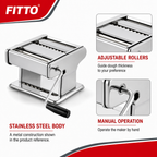 60 Pieces Stainless Steel Pasta and Noodle Maker with Adjustable Rollers, Manual Dough Sheeter, 1 Piece