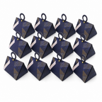 96 Pieces Blue Triangular Prism Candy Favor Boxes, 7.5 x 7.5 x 13 cm, 12 Pieces