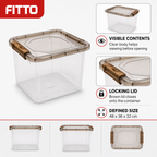 72 Pieces Clear Plastic Storage Container with Locking Lid, Clear and Brown, 48 x 36 x 32 cm