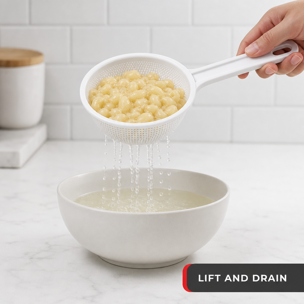72 Pieces White Plastic Skimmer Strainers with Handles, 6 Pieces, 35 cm