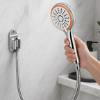 96 Pieces Hand Shower Head White and Chrome with 1.5 m Flexible Hose