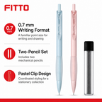 120 Pieces Mechanical Pencils with 0.7 mm Lead Refill, Pastel Clip Design, 2-Pack
