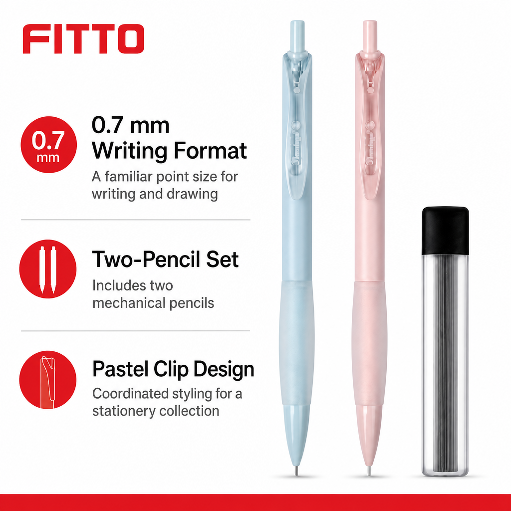 120 Pieces Mechanical Pencils with 0.7 mm Lead Refill, Pastel Clip Design, 2-Pack