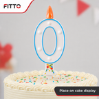 120 Pieces LED Number 0 Cake Candle, Mixed Colour Birthday Decoration, Single Piece