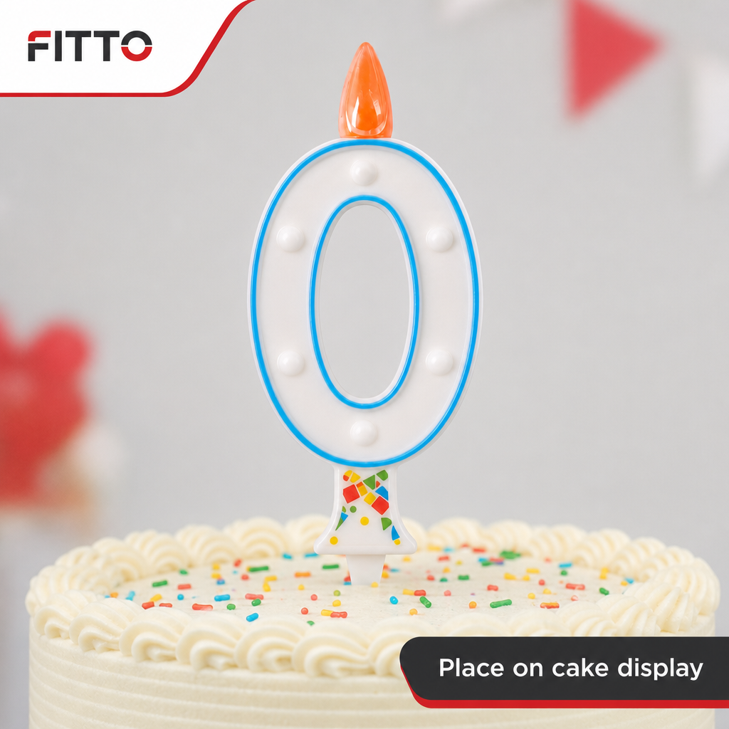 120 Pieces LED Number 0 Cake Candle, Mixed Colour Birthday Decoration, Single Piece