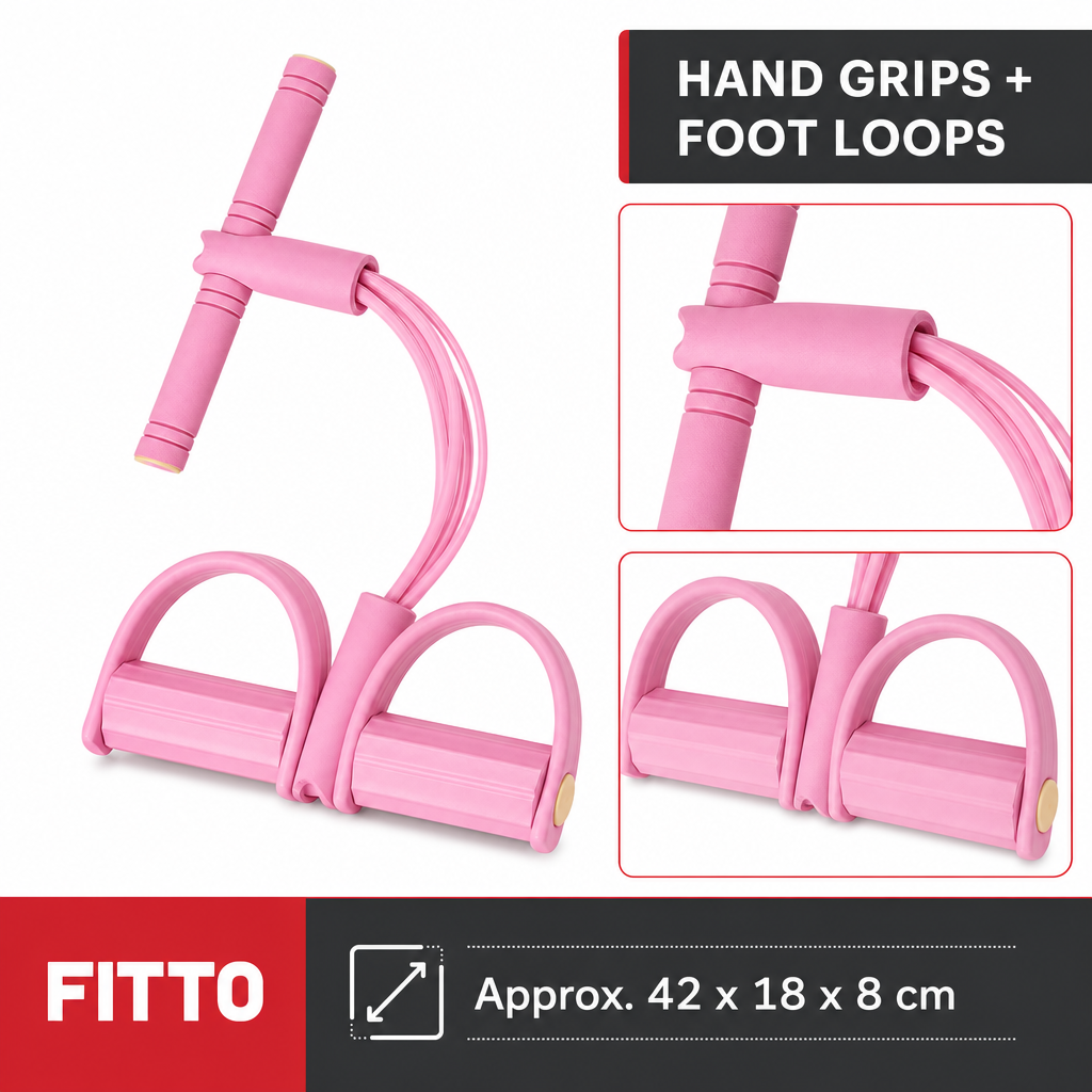 96 Pieces Pull Reducer Resistance Exerciser, Pink, 42 cm, Seated Workout Foot Loop Training Device