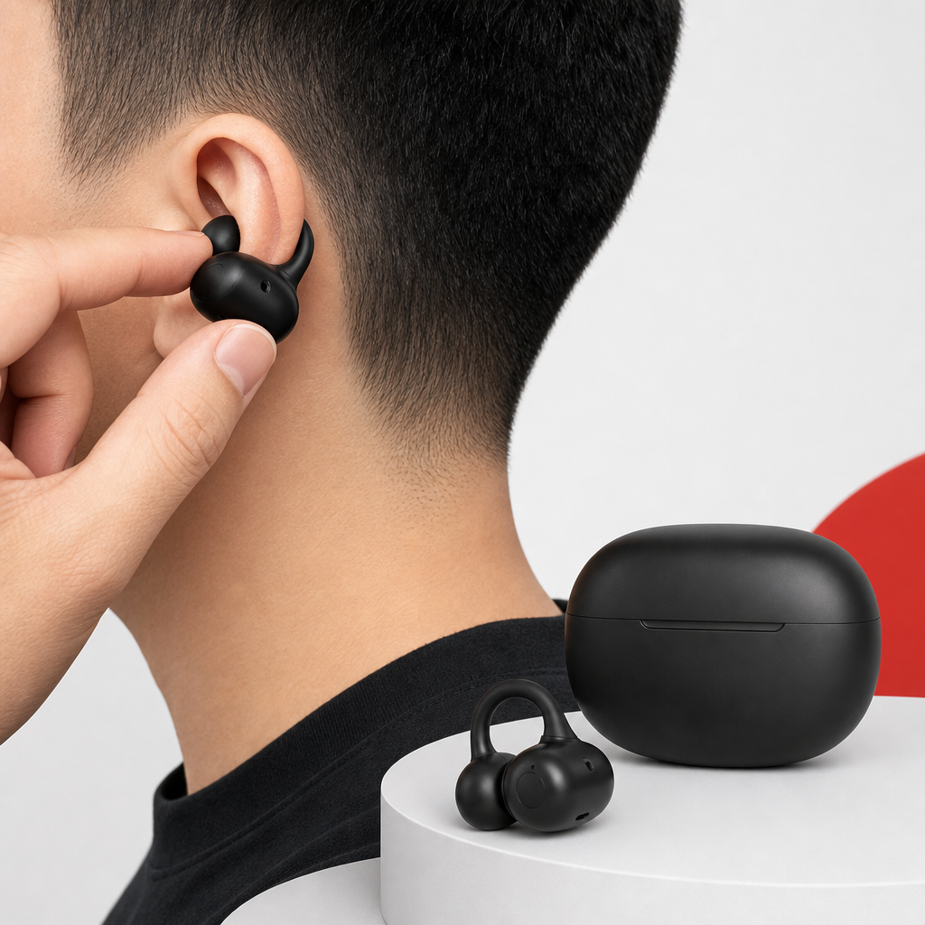 72 Pieces Clip-On Wireless Earbudses with Charging Case and Hi-Fi Audio