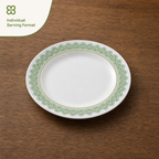 144 Pieces Soup Plate, 6 Inch, White with Green and Yellow Pattern
