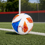 60 Pieces Football Size 3, White with Blue and Orange Pattern, Single Ball for Training and Recreational Play