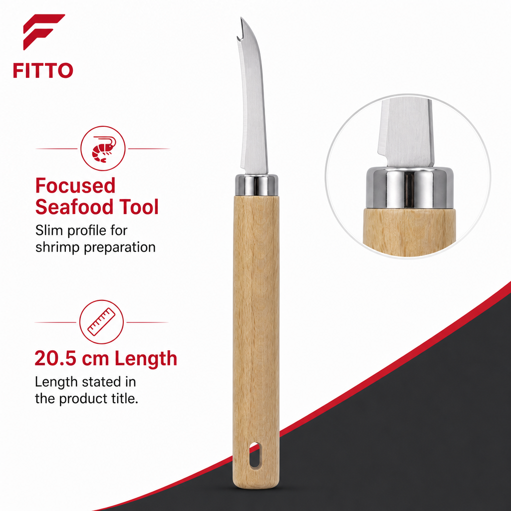 120 Pieces Shrimp Deveining Knife with Wooden Handle, 20.5 cm, Single Seafood Preparation Tool