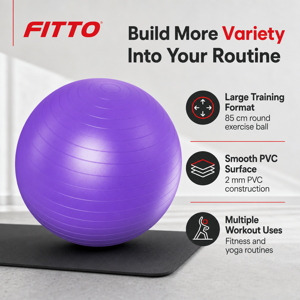 96 Pieces Exercise Ball for Fitness and Yoga, Purple, 85 cm, 2 mm PVC