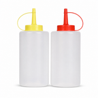 120 Pieces Plastic Squeeze Condiment Bottles, Red and Yellow, 2-Piece Set for Sauces and Dressings