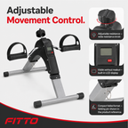 48 Pieces Pedal Exerciser for Arm and Leg Movement Black Grey 1 Piece, Adjustable Resistance and LCD Display