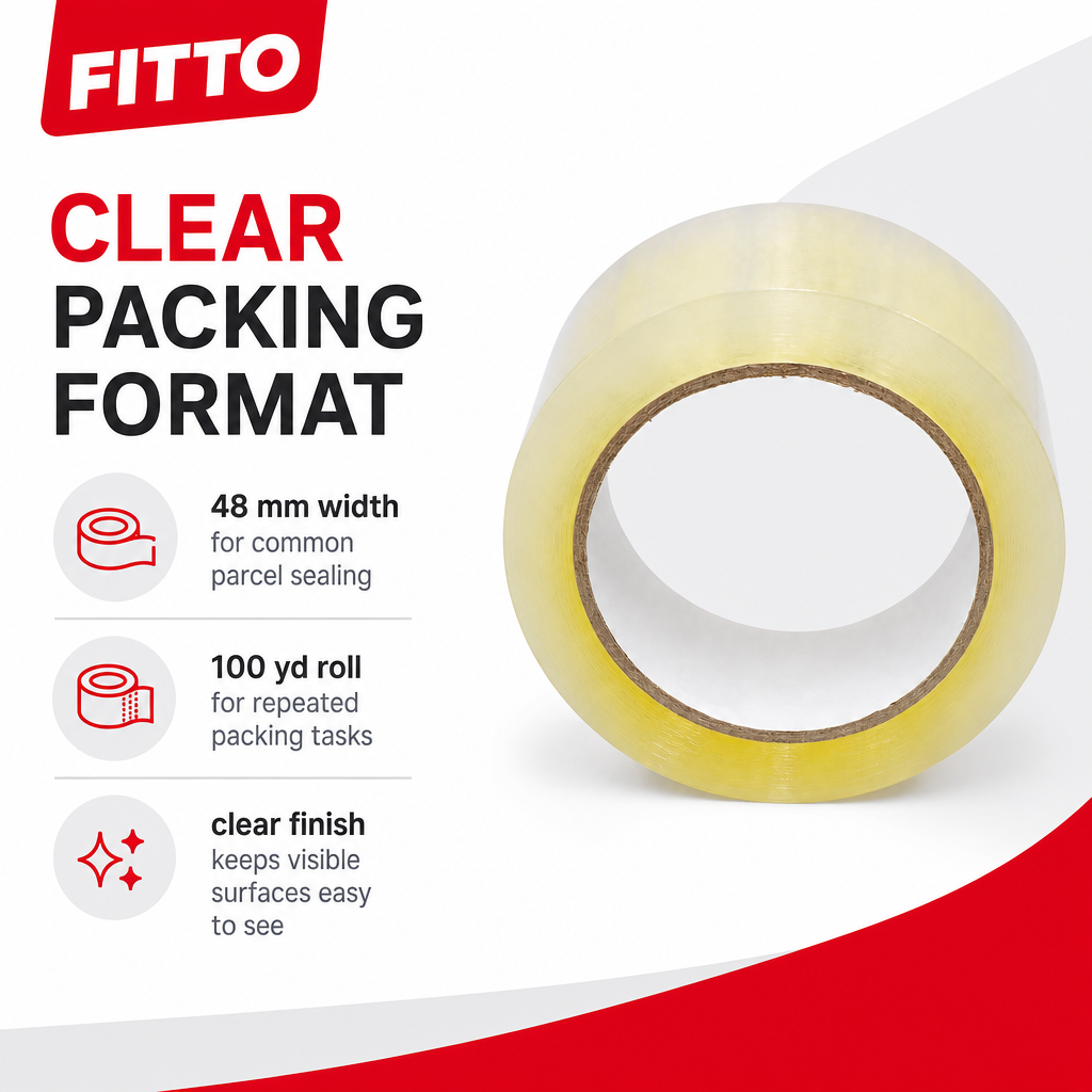 120 Pieces Crystal Clear Packing Tape, 48 mm x 100 yd, Adhesive Roll for Parcel Sealing and Moving Boxes