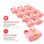 96 Pieces Pink Handled Candy Favor Boxes, 7 x 7 x 8 cm, 12 Pieces