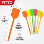 240 Pieces Assorted Colour Plastic Fly Swatters with Long Handles, 6 Pieces