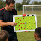 72 Pieces Magnetic Football Coaching Tactics Board with Marker Pieces, Rectangular Green Field Planner, 35 x 25 cm
